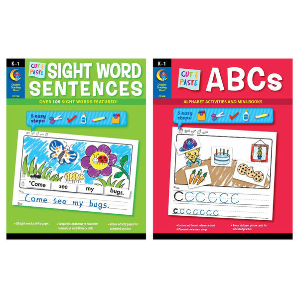Cut and Paste Letters & Sight Words 2-Book Set